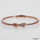 F00401, Italian Diamond Cut Round Chain with Slver Infinity Bangle