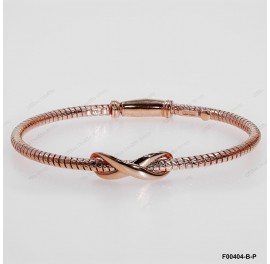 F00401, Italian Diamond Cut Round Chain with Slver Infinity Bangle