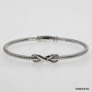 F00401, Italian Diamond Cut Round Chain with Slver Infinity Bangle
