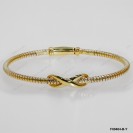 F00401, Italian Diamond Cut Round Chain with Slver Infinity Bangle