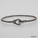 F00405, Italian Diamond Cut Round Chain with White CZ design and Clasp Bangle