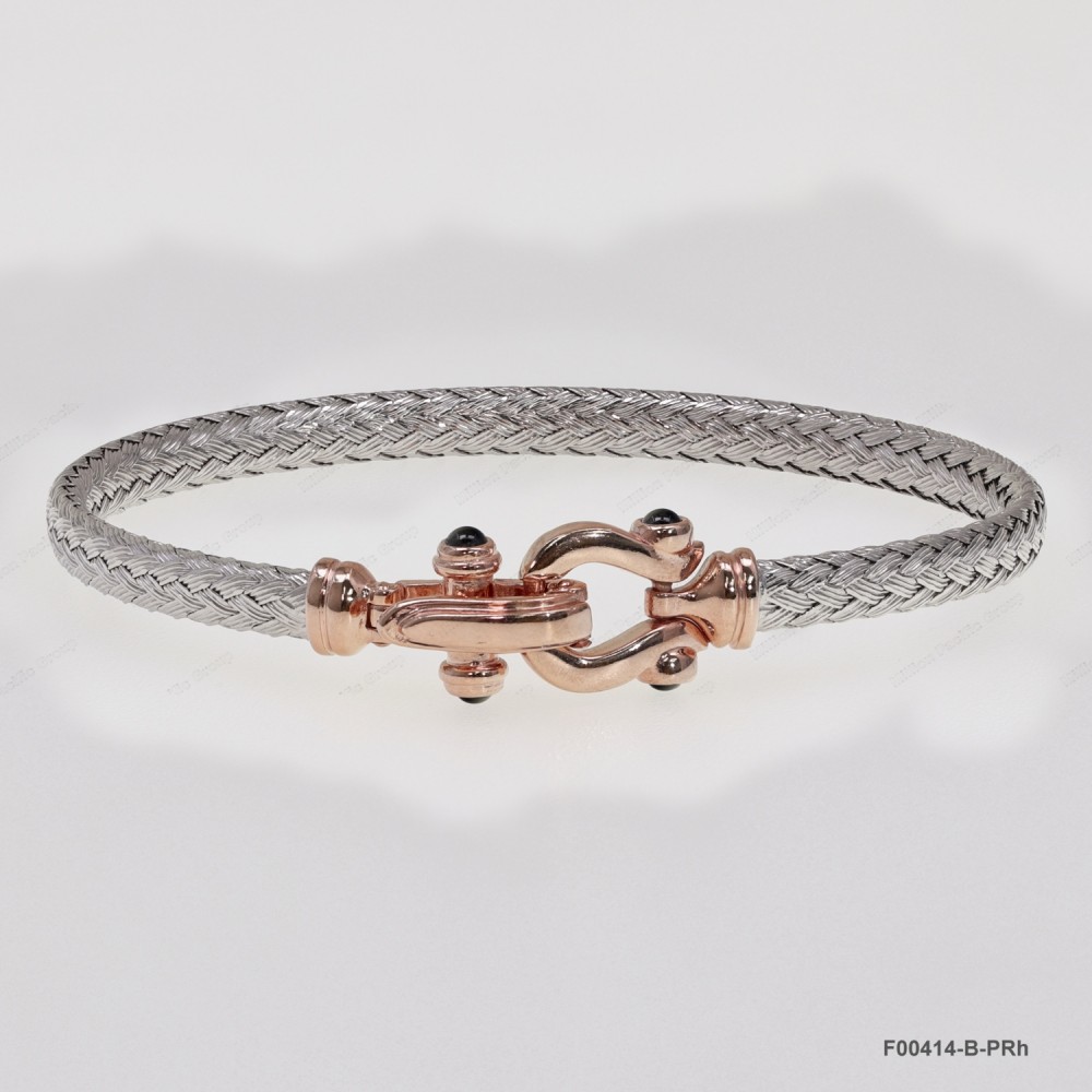 F00414, Italian Flat 5mm Chain Design Bangle