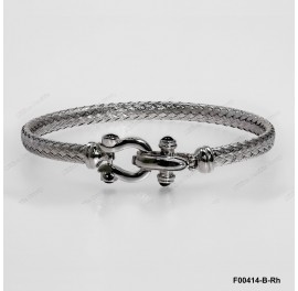 F00414, Italian Flat 5mm Chain Design Bangle