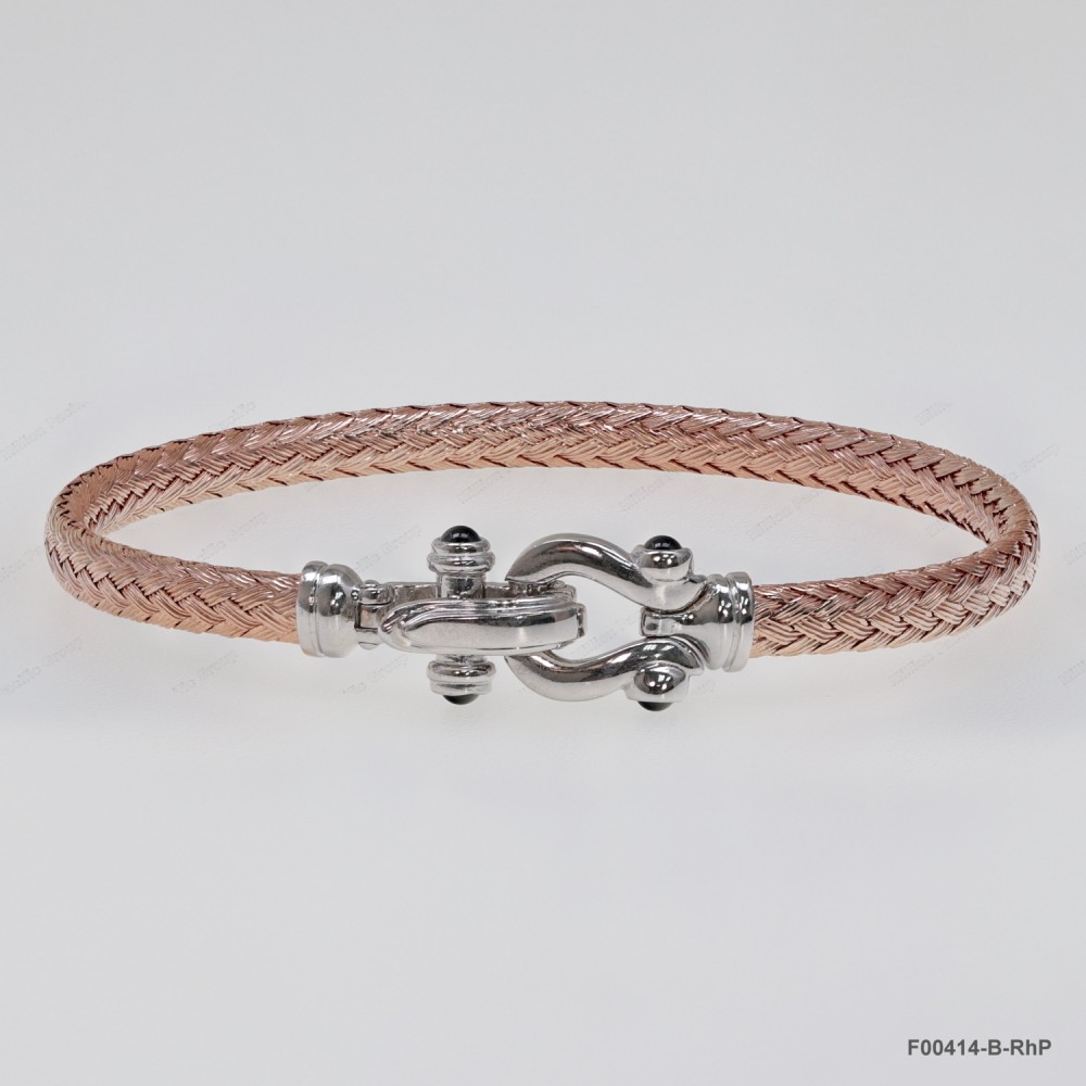 F00414, Italian Flat 5mm Chain Design Bangle