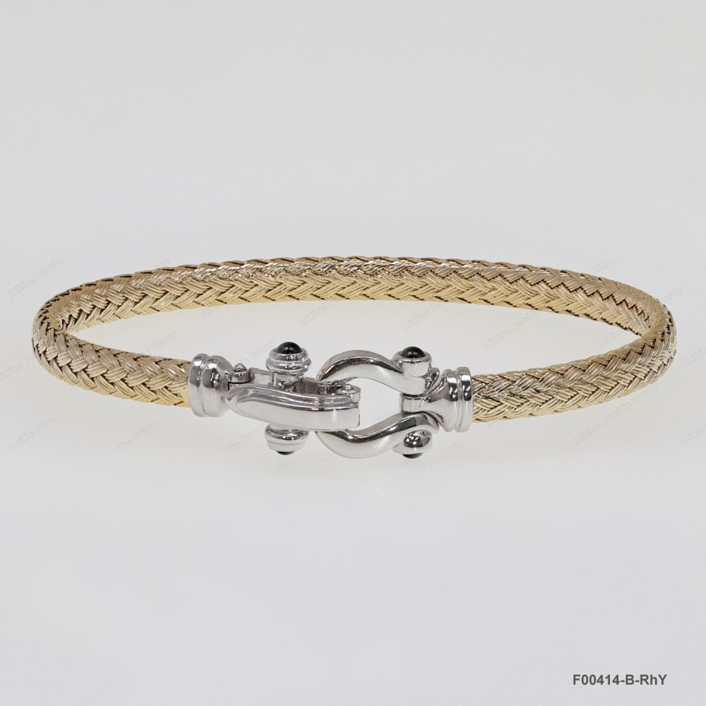 F00414, Italian Flat 5mm Chain Design Bangle