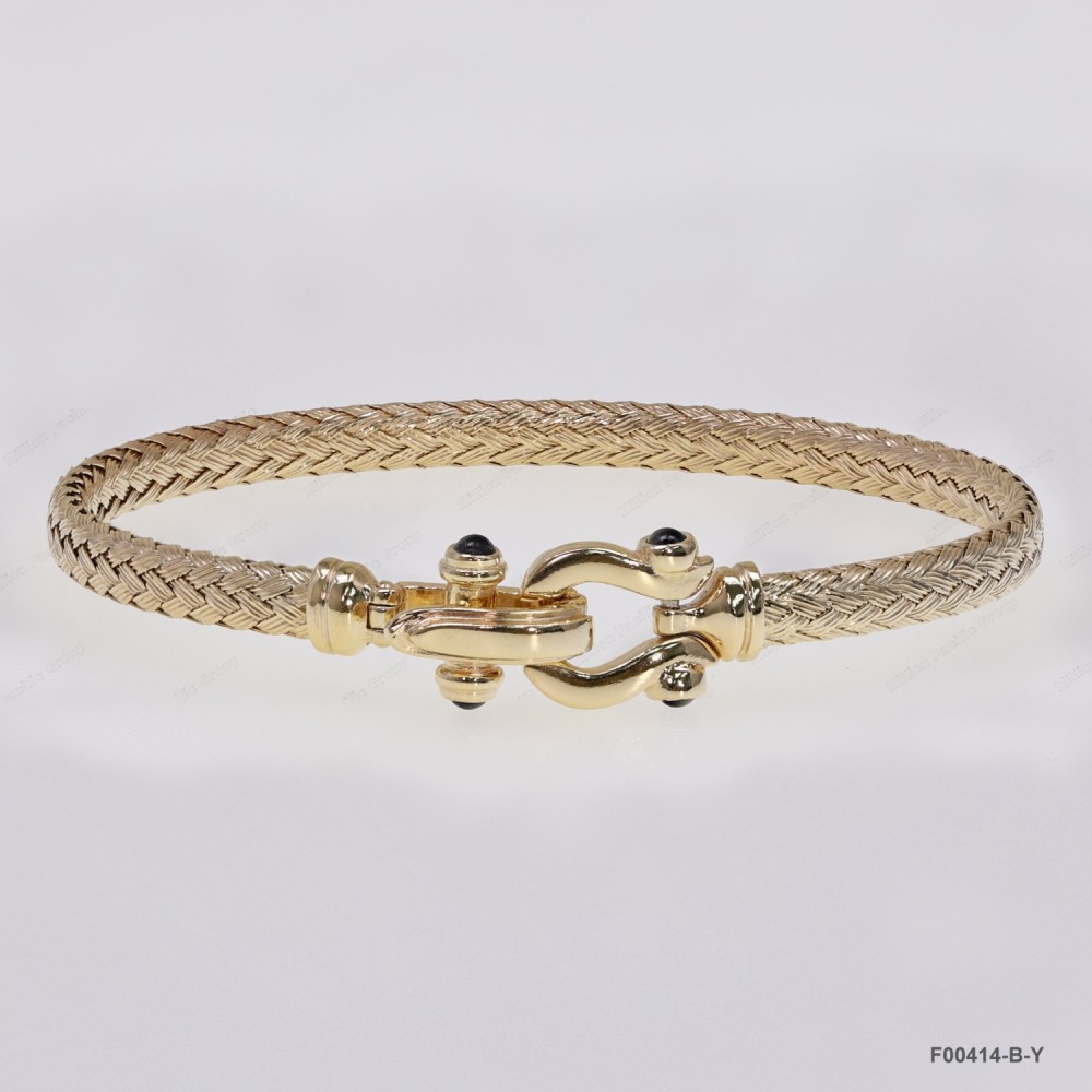 F00414, Italian Flat 5mm Chain Design Bangle