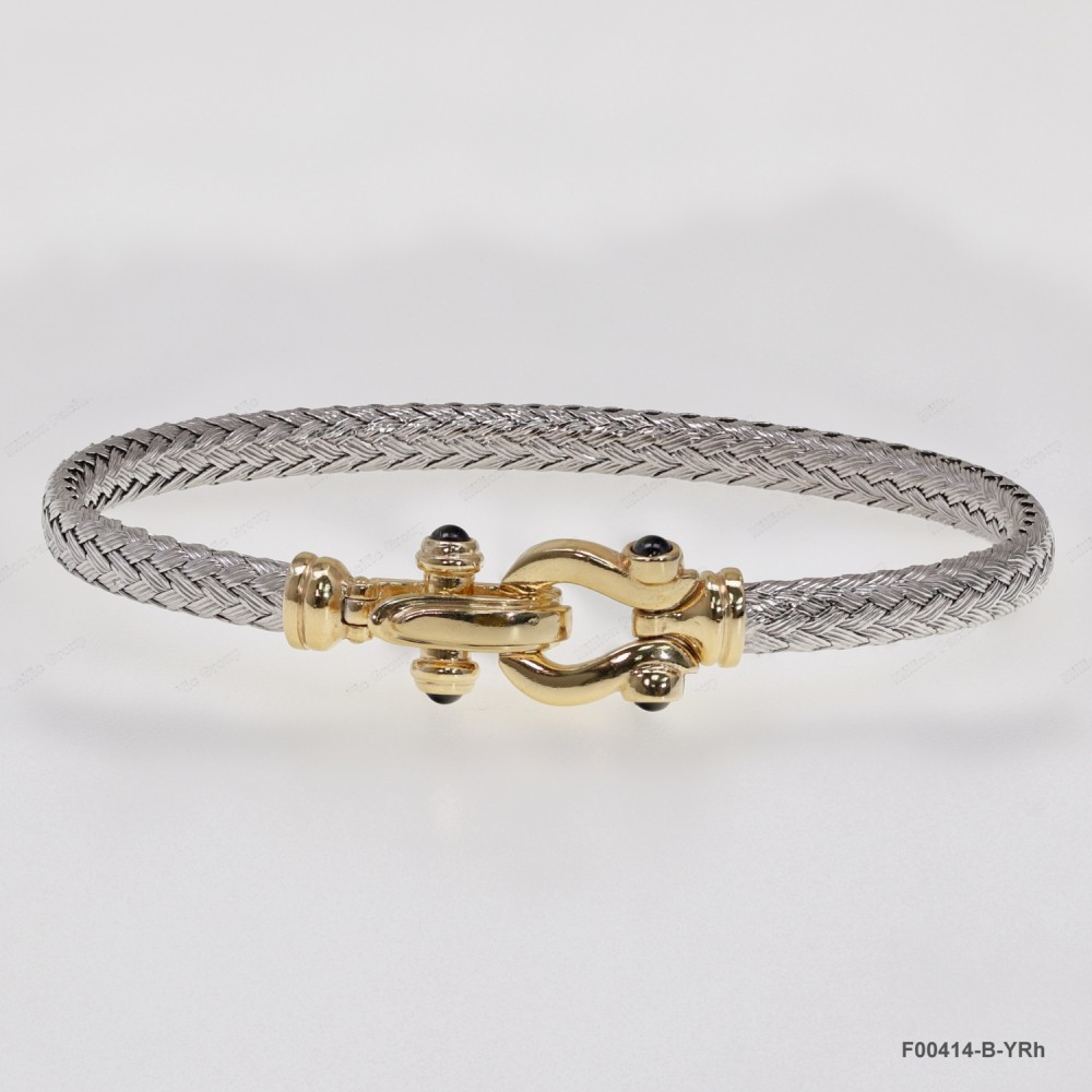 F00414, Italian Flat 5mm Chain Design Bangle