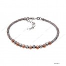 Pop Corn KOREAN wire Chain with Two Color Slash Beads Bangle with Extender B