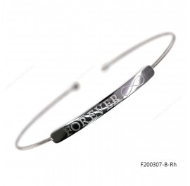 Round Spring Spiral Bangle Bar Engraving with FOREVER infinity