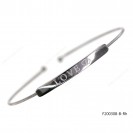 Round Spring Spiral Bangle Bar Engraving with LOVE two heart