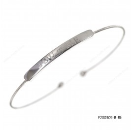 Round Spring Spiral Bangle Bar Engraving with You Love Me