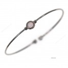 Round Spring Omega Bangle with Round Synthetic Opal