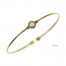Round Spring Omega Bangle with Round Synthetic Opal