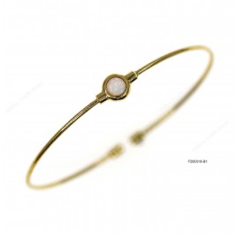 Round Spring Omega Bangle with Round Synthetic Opal