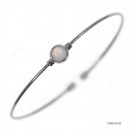 Round Spring Omega Bangle with Round Synthetic Moon Stone