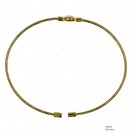 Round Spring Omega Bangle with Round Synthetic Moon Stone