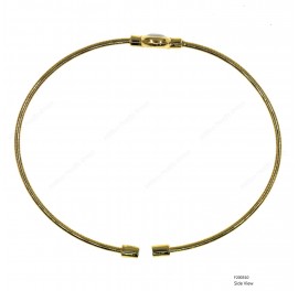 Round Spring Omega Bangle with Round Synthetic Moon Stone