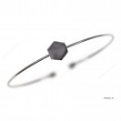 Round Spring Omega Bangle with Geometric hexagon
