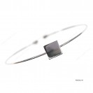Round Spring Omega Bangle with Geometric Square
