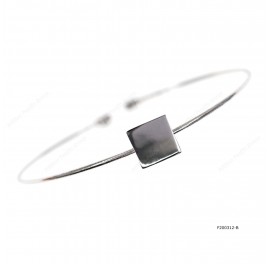 Round Spring Omega Bangle with Geometric Square