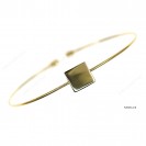 Round Spring Omega Bangle with Geometric Square