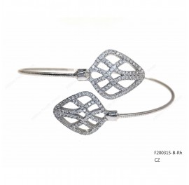 Round Spring Omega Bangle with CZ Design Casting Bangle
