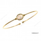 Round Spring Omega Bangle with Oval Synthetic Moon Stone