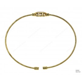 Round Spring Omega Bangle with Oval Synthetic Moon Stone