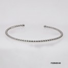 Open Oval Plain Fixed Beads Bangle 2.2mm