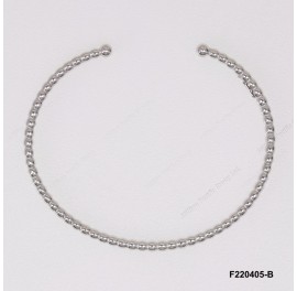 Open Oval Plain Fixed Beads Bangle 2.2mm