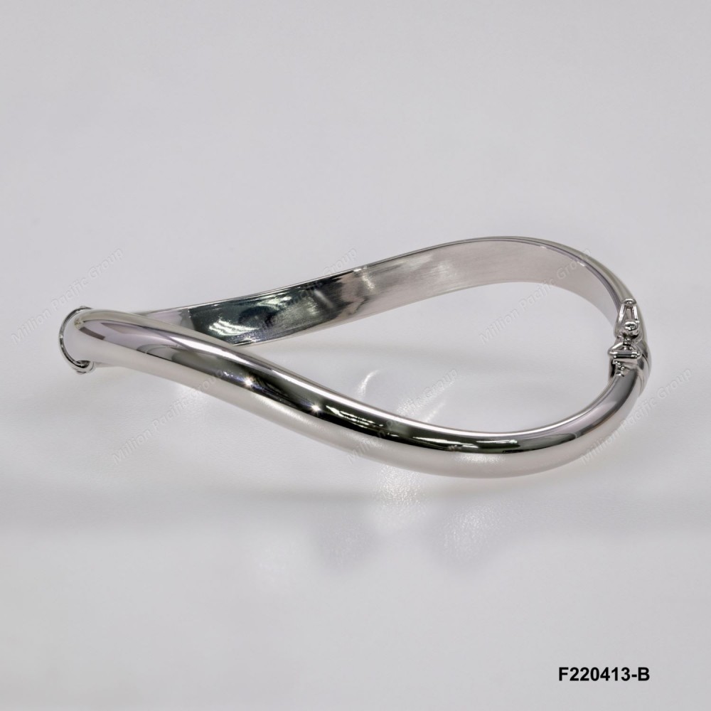 Plain Infinity Wavy Oval Bangle 6mm