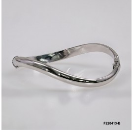 Plain Infinity Wavy Oval Bangle 6mm