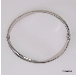 Plain Infinity Wavy Oval Bangle 6mm