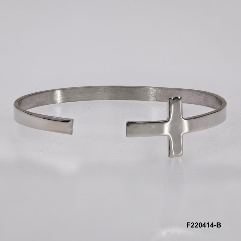 Open Schiava Cross Bangle Rectangular 4mm