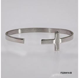 Open Schiava Cross Bangle Rectangular 4mm