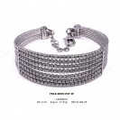 Shining beads adjustable bangle with two tones (Rhodium & Rose Gold)