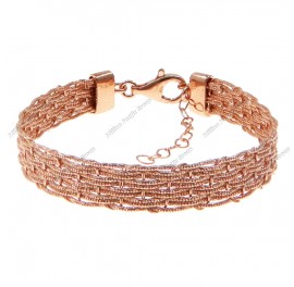 Flat Mesh Bracelet Round Diamond Cut Snake in 10 Lines 9mm