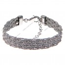 Flat Mesh Bracelet Round Diamond Cut Snake in 10 Lines 9mm
