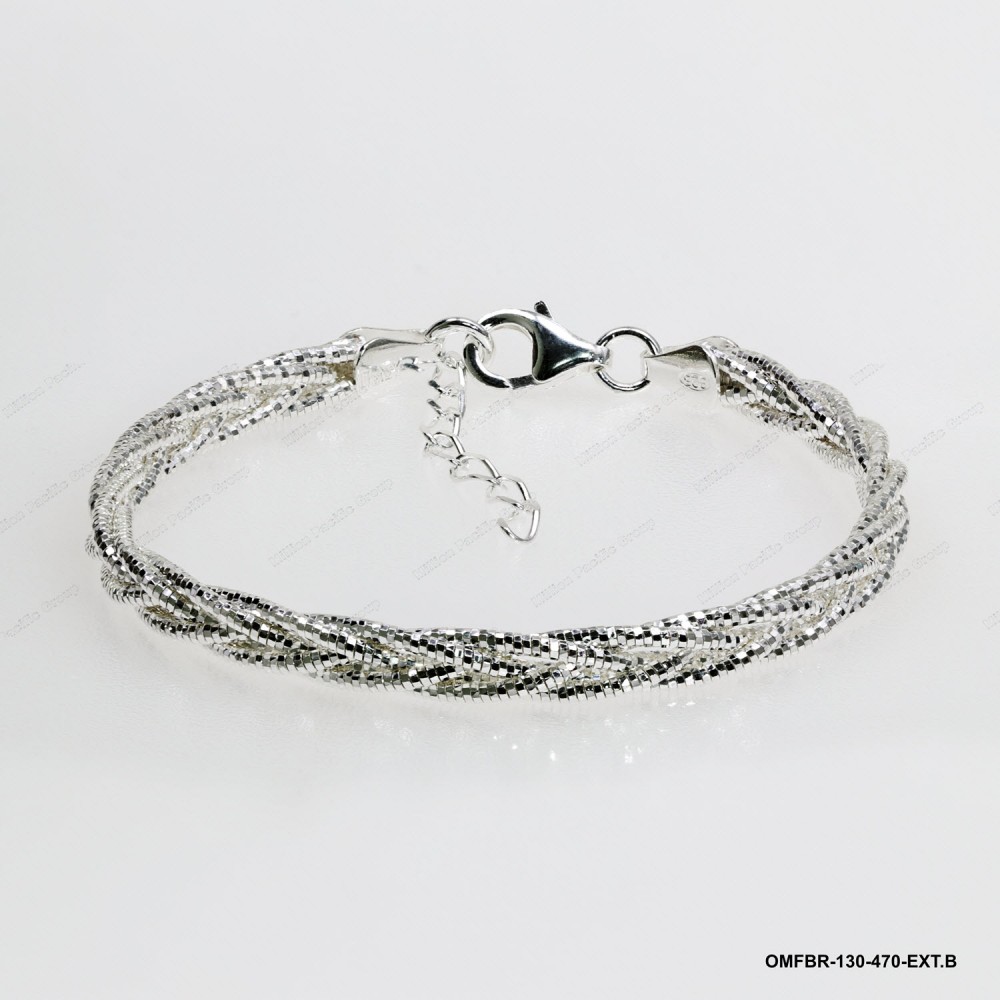 OMTW3L-130-290, 3 lines DC Round Omega Braided Round bangle ~2.9mm