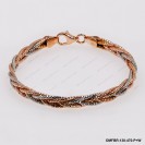 OMFBR-130-470, 5 DC Round Omega Braided Tricolor by line flat bangle ~4.7mm