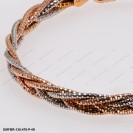 OMFBR-130-470, 5 DC Round Omega Braided Tricolor by line flat bangle ~4.7mm