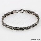 OMFBR-130-470, 5 DC Round Omega Braided Tricolor by line flat bangle ~4.7mm
