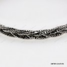 OMFBR-130-470, 5 DC Round Omega Braided Tricolor by line flat bangle ~4.7mm