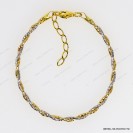OMTW2L-130-270, 2 Lines 3 DC Round Omega Braided Bangle ~2.7mm