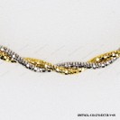 OMTW2L-130-270, 2 Lines 3 DC Round Omega Braided Bangle ~2.7mm