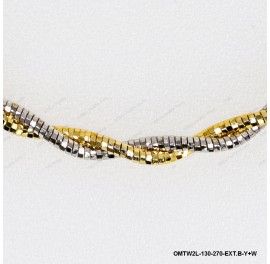 OMTW2L-130-270, 2 Lines 3 DC Round Omega Braided Bangle ~2.7mm