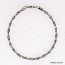 OMTW2L-130-270, 2 Lines 3 DC Round Omega Braided Bangle ~2.7mm