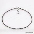 OMTW3L-130-290, Necklace 3 DC Round Omega Braided Round bangle ~2.9mm