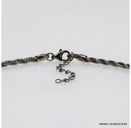 OMTW3L-130-290, Necklace 3 DC Round Omega Braided Round bangle ~2.9mm