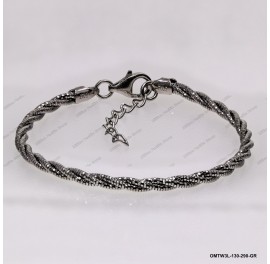 OMTW3L-130-290-EXT-B-GR, Bracelet 3 DC Round Omega Braided Round bangle ~2.9mm